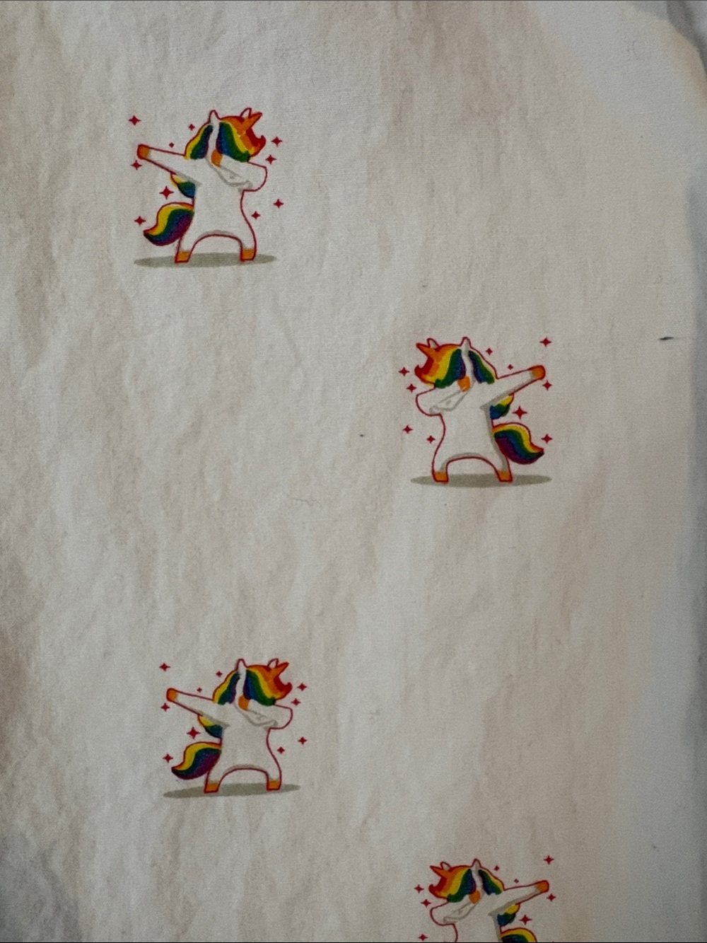 WEAR YOUR PRIDE!!- LIKE NEW- Denim & Flower - Rainbow Unicorn Print- M